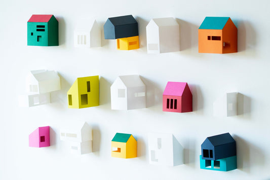 colorful nordic wall decor attached on wall