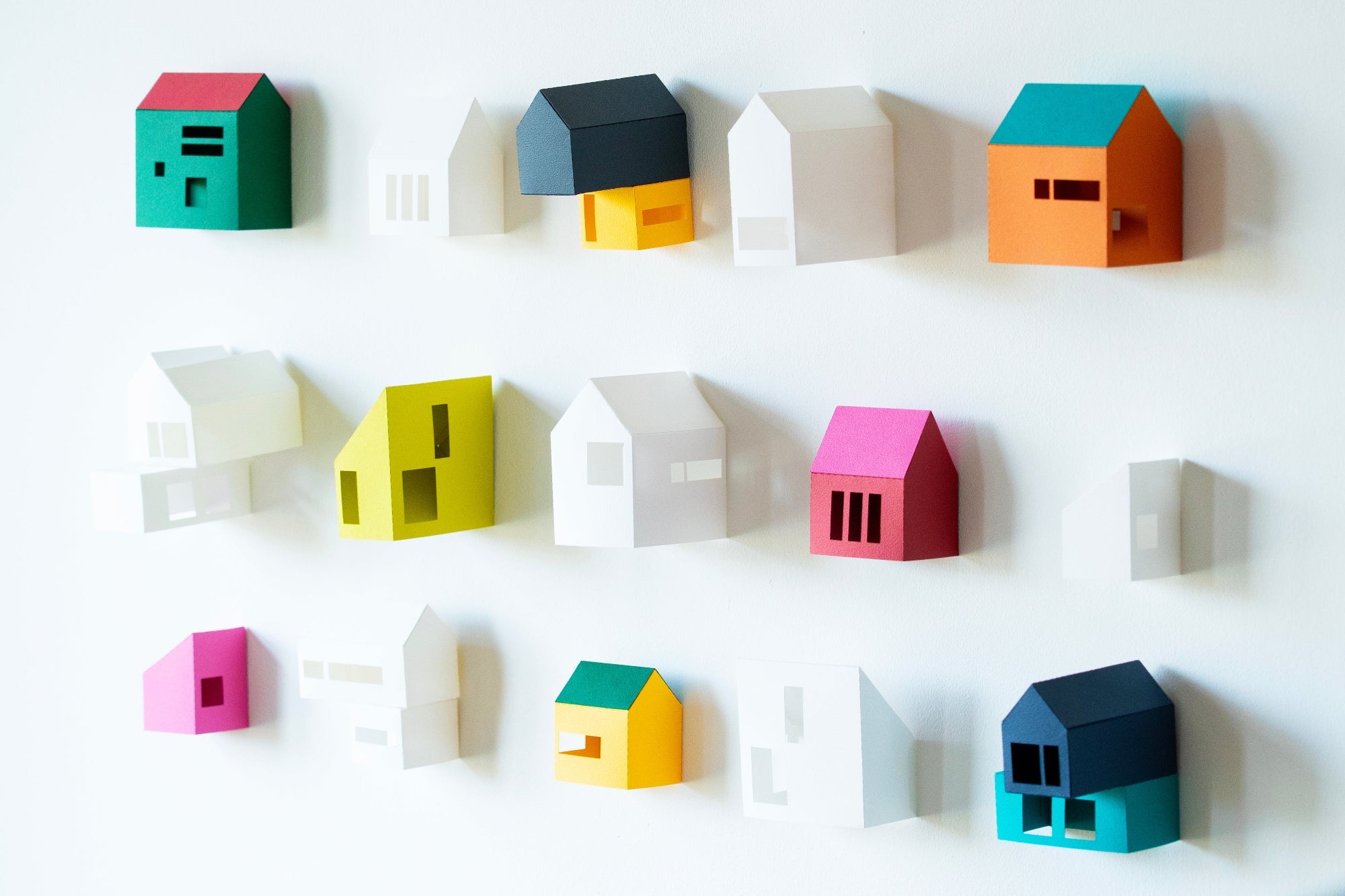 colorful nordic wall decor attached on wall